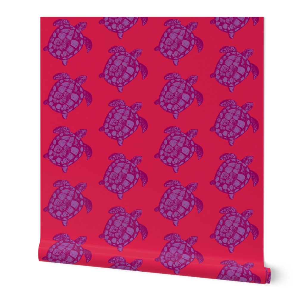 Loggerhead Sea Turtle Pink and Purple