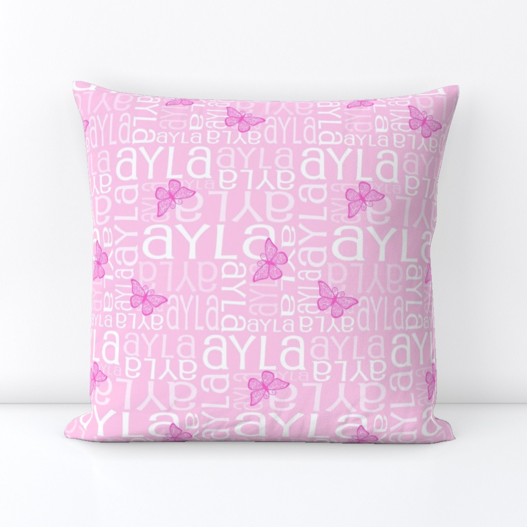 Personalised Name Fabric - Pink Butterfly