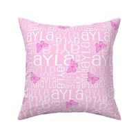 Personalised Name Fabric - Pink Butterfly