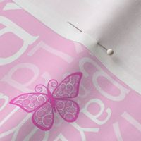 Personalised Name Fabric - Pink Butterfly