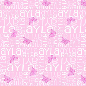 Personalised Name Fabric - Pink Butterfly