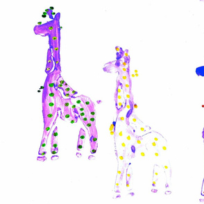 3 Purple Giraffes