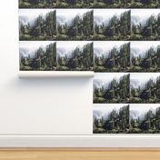 Yosemite Trees and Mountains Photo Pillow