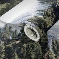 Yosemite Trees and Mountains Photo Pillow