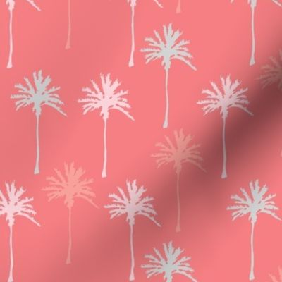 Palm Trees on Pinky Peach in Pastel Colors