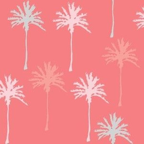 Palm Trees on Pinky Peach in Pastel Colors