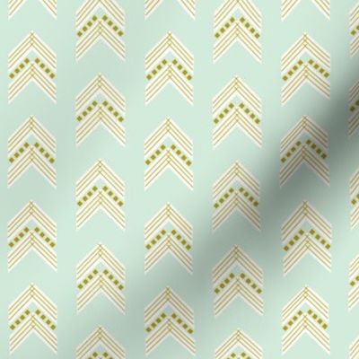 mint gold chevron small