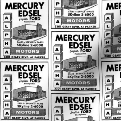1958 1959 Edsel San Francisco car dealership ad