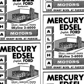 1958 1959 Edsel San Francisco car dealership ad