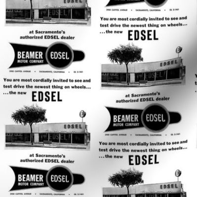 Nifty Fifties Edsel Car Dealership advertisement Beamer