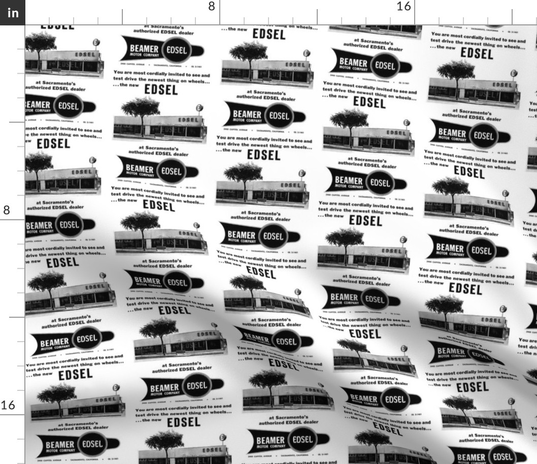 Nifty Fifties Edsel Car Dealership advertisement Beamer