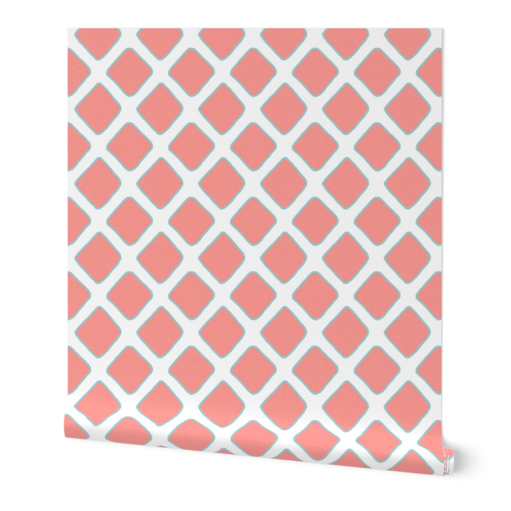 Lattice in Coral and Aqua