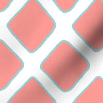 Lattice in Coral and Aqua