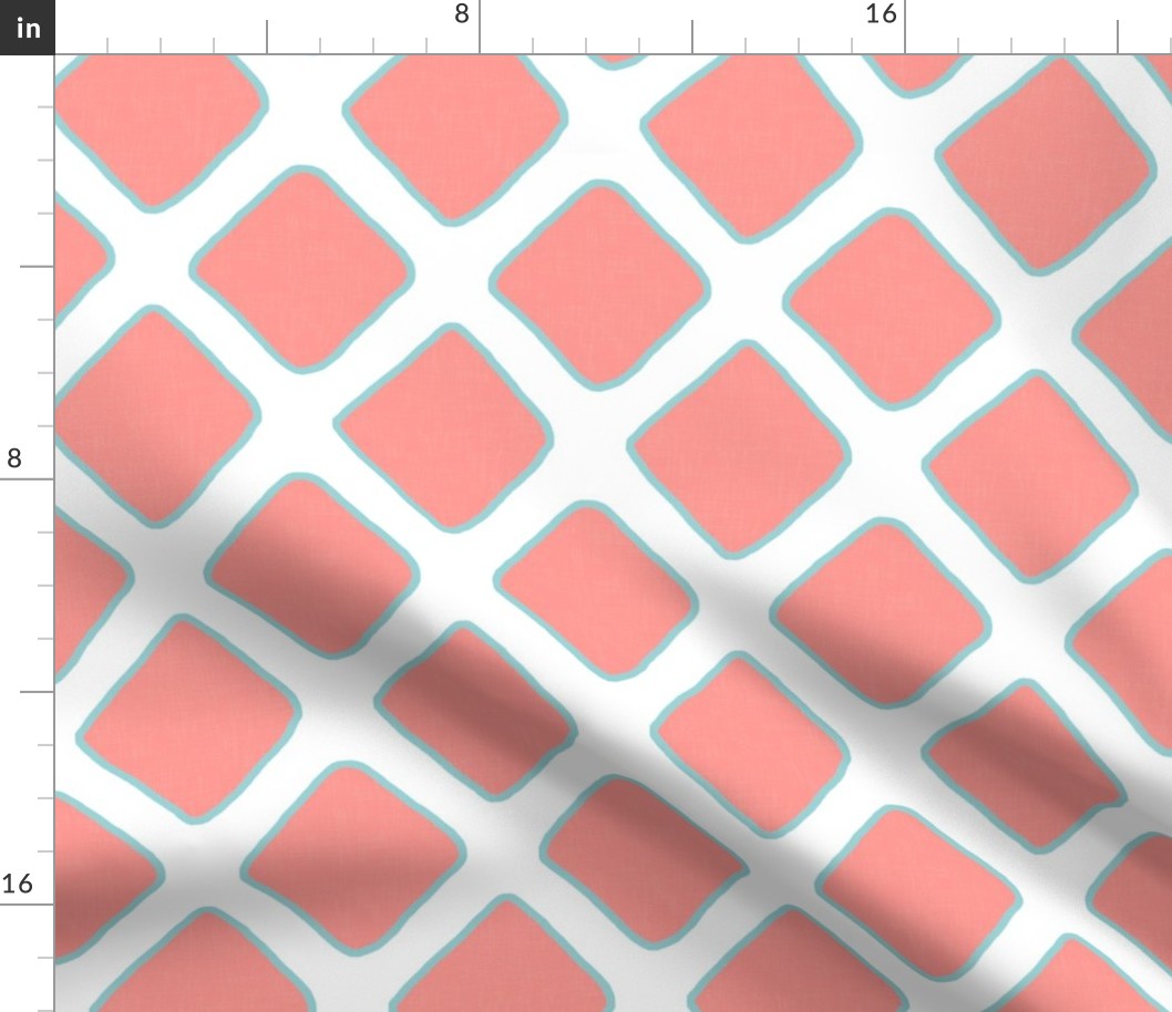 Lattice in Coral and Aqua