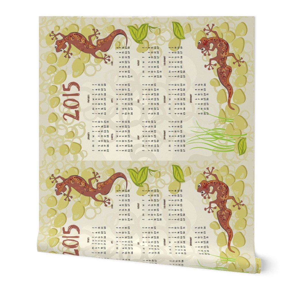 2015 gecko calendar teatowel
