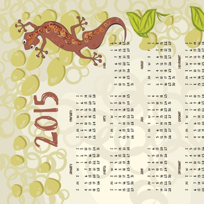 2015 gecko calendar teatowel