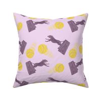 Zooming Flyball dogs - lavender