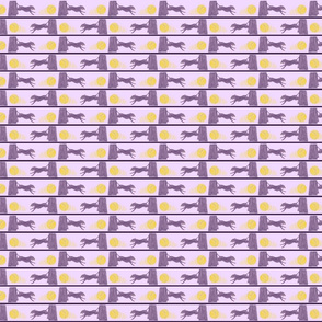 Mini Zooming Flyball dog border - purple