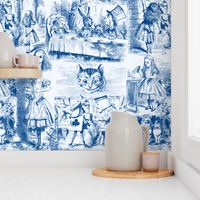 Curiouser and curiouser!  An Alice Toile ~ Blue ~ Small