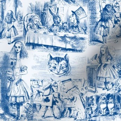 Curiouser and curiouser!  An Alice Toile ~ Blue ~ Small