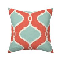 Alessandra Trellis in Bright Coral and Turquoise