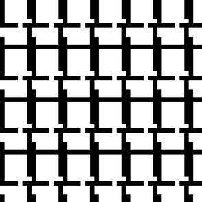 Abstract geometric raster pattern grid white