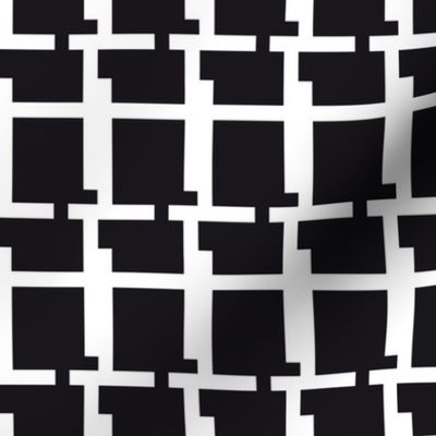Abstract geometric raster pattern grid black