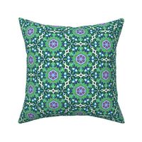 Green & Purple Lace Crochet Batik Design