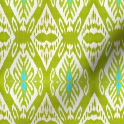 Tulip Ikat/Lime/Turquoise/White/Green