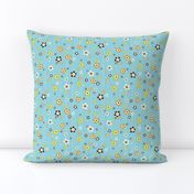 Flower Shower - Floral Aqua Blue