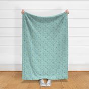 Flower Shower - Floral Aqua Blue