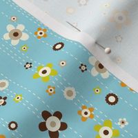 Flower Shower - Floral Aqua Blue