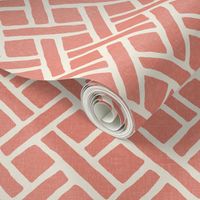 Savannah Trellis in Medium Coral Linen