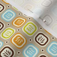 Leaf Line - Retro Leaf Geometric Tan Brown