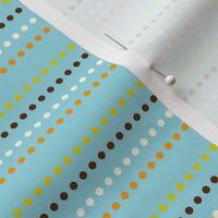 Dippy Dot - Polka Dot Stripe Aqua Blue