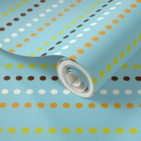 Dippy Dot - Polka Dot Stripe Aqua Blue