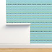 Dippy Dot - Polka Dot Stripe Aqua Blue