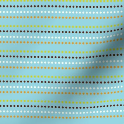 Dippy Dot - Polka Dot Stripe Aqua Blue