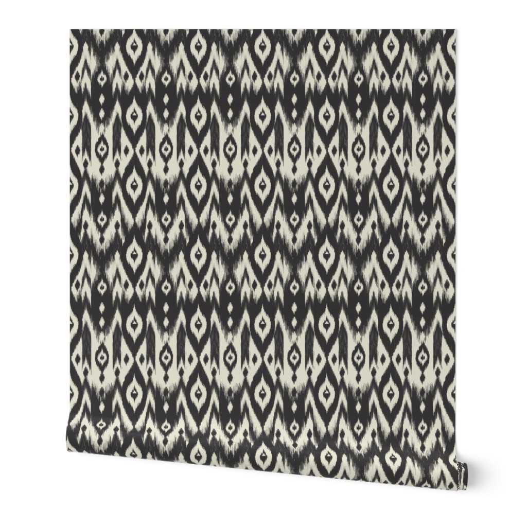 Black & Cream Tribal Ikat