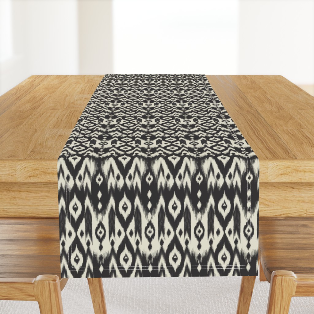 Black & Cream Tribal Ikat