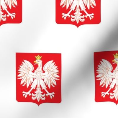 Polish Red Shield Emblem With Eagle