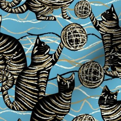 cats on blue