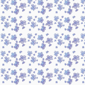 Bluey-Purple Pencil Crayon Flowers