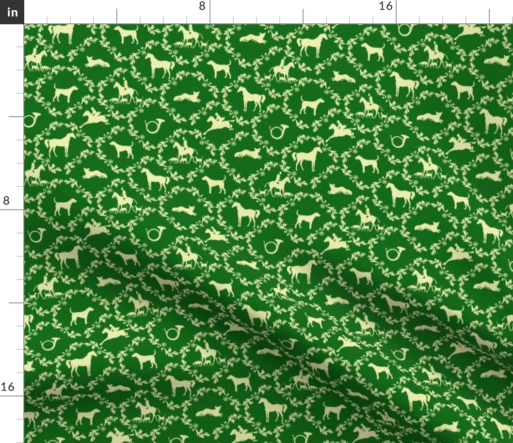 Hunt Damask green