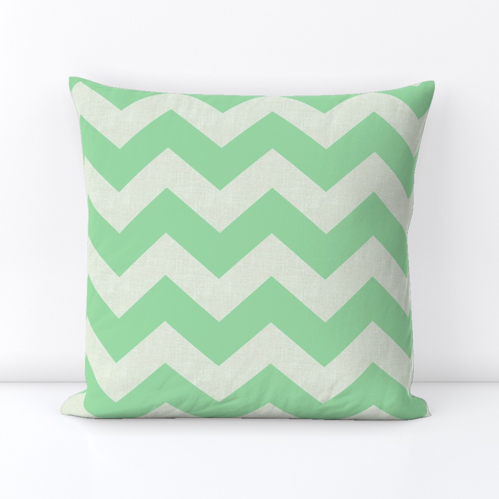 Chevron burlap / irish green