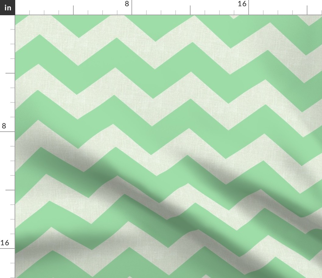 Chevron burlap / irish green