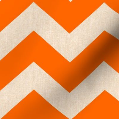 Chevron burlap / tangerine