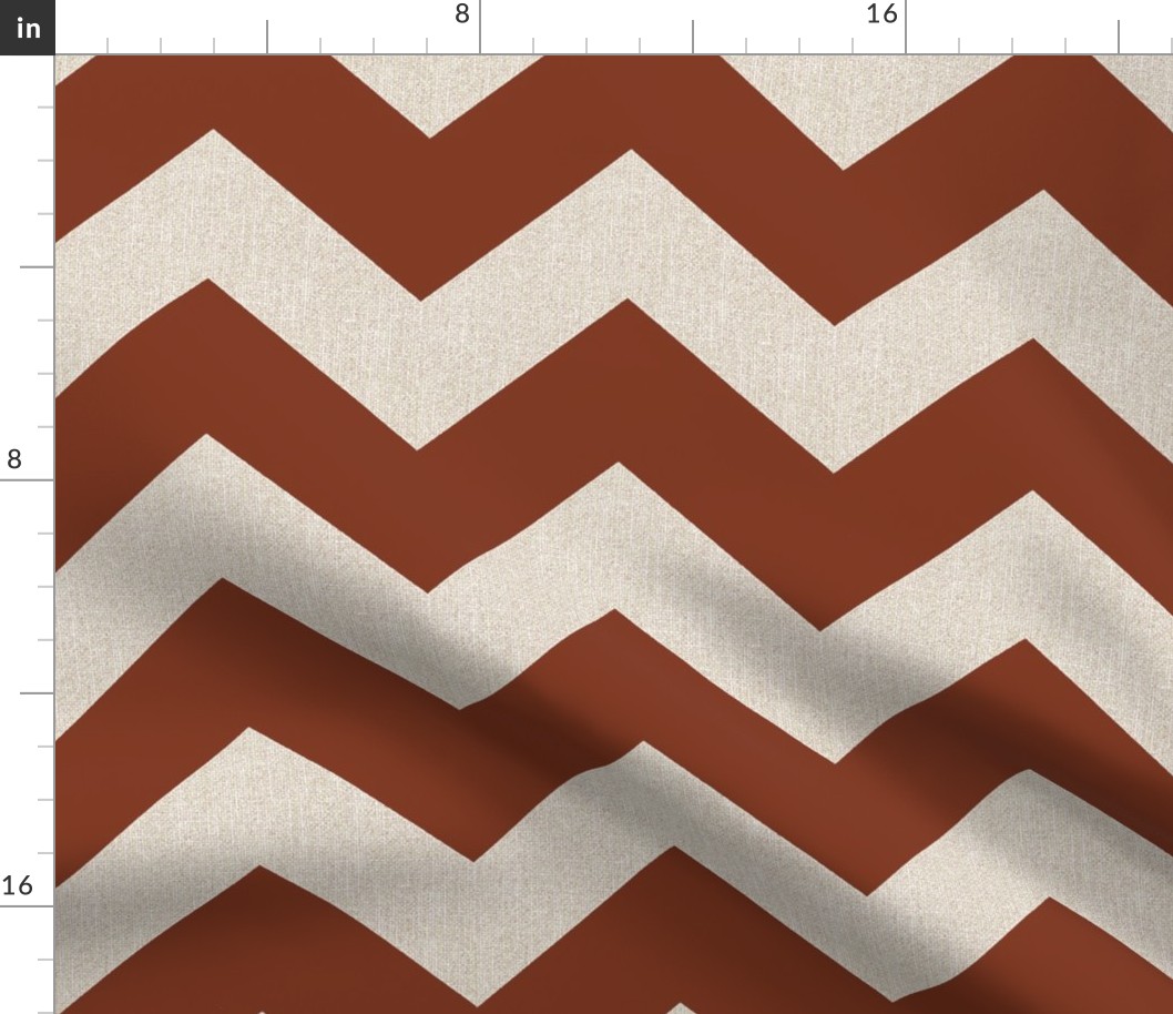 Chevron burlap / ginger