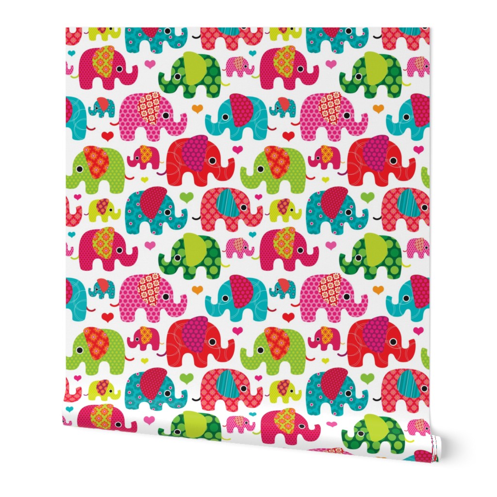 Retro kids indian elephant pattern fabric