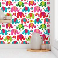 Retro kids indian elephant pattern fabric